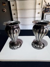 Coppia Antichi Vasetti In Argento 800