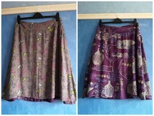 White Stuff Multicoloured Reversible A-line Knee Length Skirt Size 10