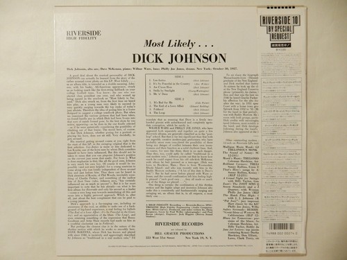 Dick Johnson Most Likely... Riverside Records VIJ-4083 OBI JAPAN VINYL LP JAZZ - Picture 2 of 5