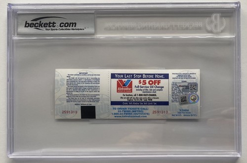 CAL RIPKEN JR SIGNED "3000th HIT GAME" MINNESOTA TICKET BECKETT AUTO 10 - Picture 4 of 7