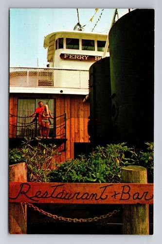 Jamestown RI-Rhode Island, Ferry Boat, Antique, Vintage Souvenir Postcard