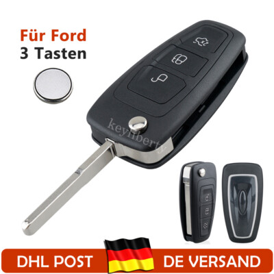 Smart Forfour Fortwo 453 Klappschlüssel Hülle - 3 Tasten Ersatzgehäuse Schwarz