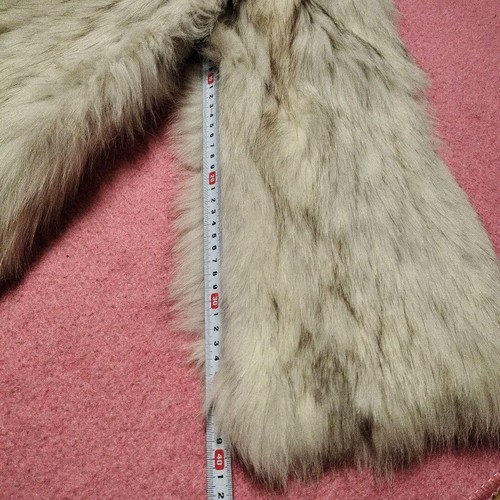 Blue fox real fur coat size L white brown rare SagaFox rich free ship from Japan - Picture 12 of 13