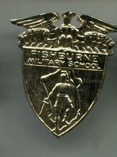 USA:Fishburne Military School Muetzenabzeichen,mit Mutter (68)