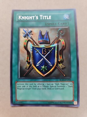 knight's title yugioh card YU-GI-OH! - Copy Knight (YS13-EN033) - Super Starter: V for Victory - 1st Edition or graveyard. Knight's Title ROD-EN002 Prismatic Secret