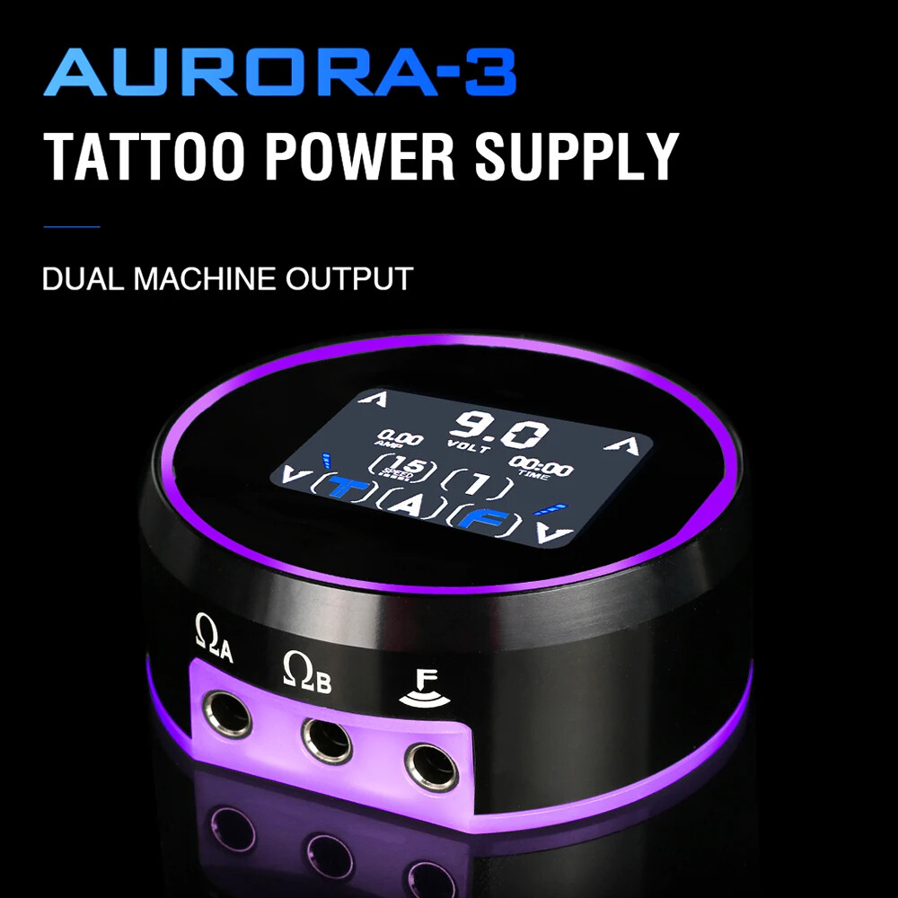 New Aurora 3 LCD Tattoo Power Supply Portable Tattoo Power Battery