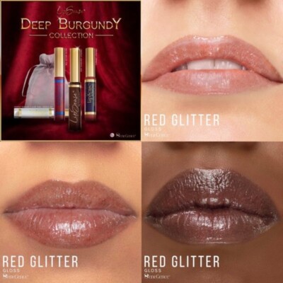 Red Glitter Gloss LipSense by SeneGence a light ruby gloss with red glitter New