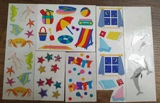 Vtg Mrs. Grossman's Sticker Lot Full Partial Sheets Beach Dolphin Stars Ocean 