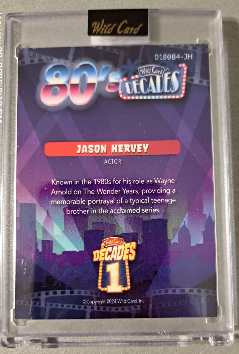 JASON HERVEY 1/1 2024 Wild Card 80's Decades One of One Wonder