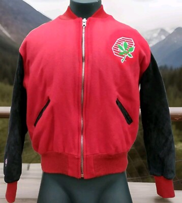 Ohio State Buckeyes OSU Vintage DELONG Wool Leather Varsity
