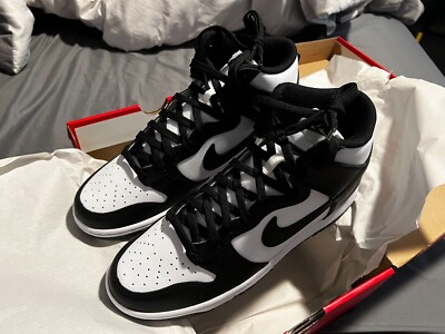 NIKE DUNK HI RETRO HIGH PANDA BLACK WHITE SZ 9 DEADSTOCK DD1399