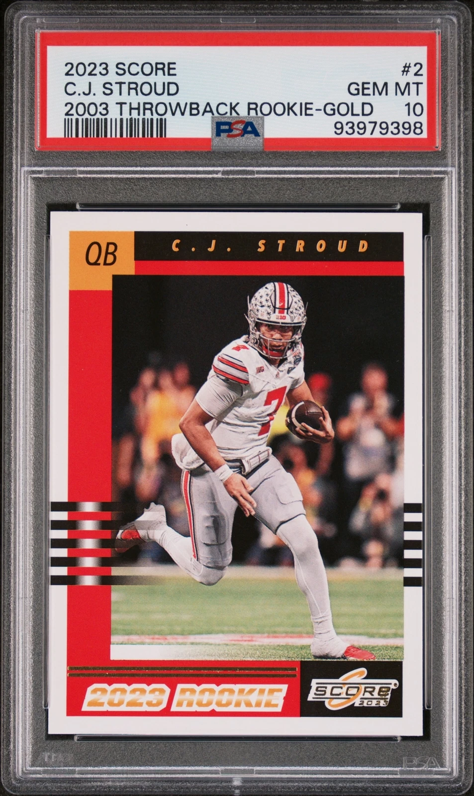 CJ Stroud Panini Score 2003 Throwback Rookie #2 Gold