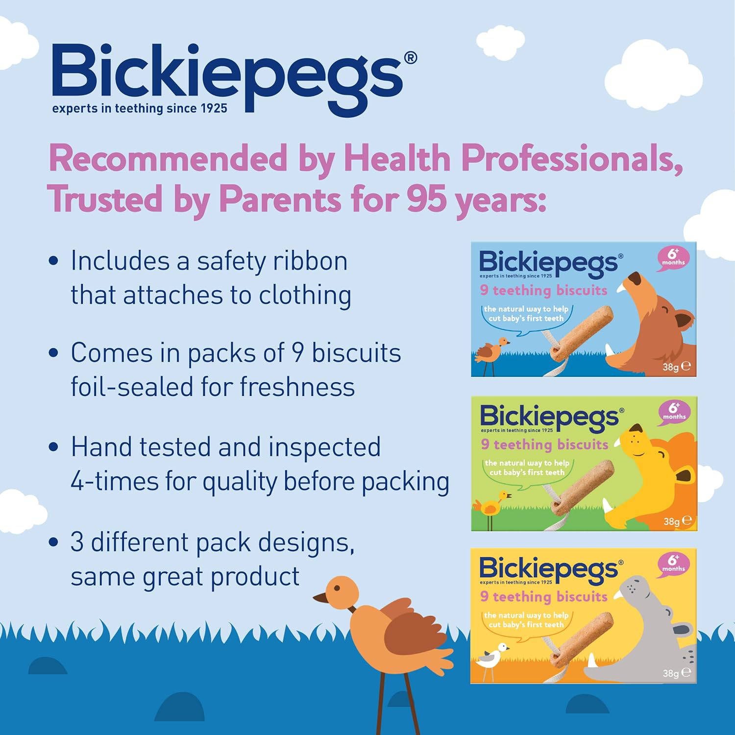 Bickiepegs Natural 9 Teething Biscuits for Babies , 38 gm Packaging May