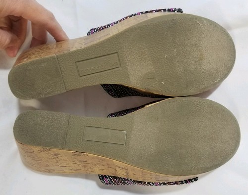 Montego Bay Club Cork Wedge Sandals Heels Shoes Slide on Size 7 - Picture 5 of 9