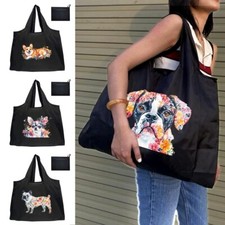 Printed dog Reusable Women's Shopping Bag Tote Handbag Away Bag shoulder bag