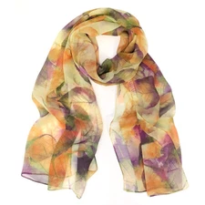 Wrapables® Lightweight Sheer Silky Feeling Chiffon Scarf, Yellow Leaves