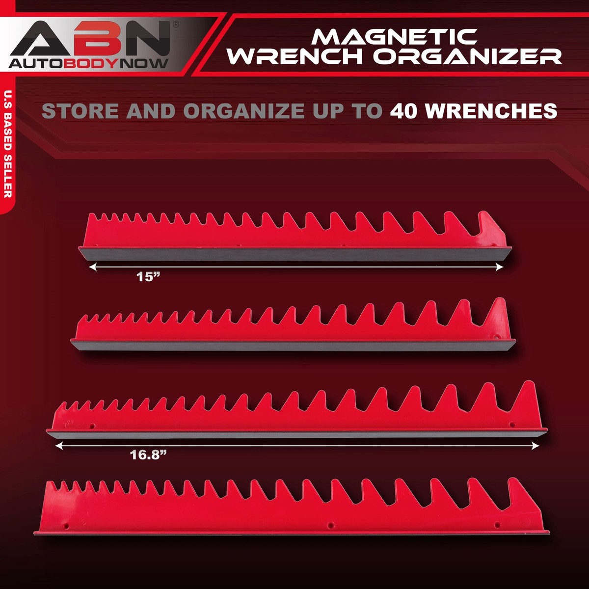 Tool Box Wrench Rack 4-Pack Wrench Organizer Trays – Red/Black Tool Box ...