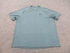 Under Armour Shirt Mens 2XL XXL Blue Tech Stretch Gym Crew Neck Workout Tee