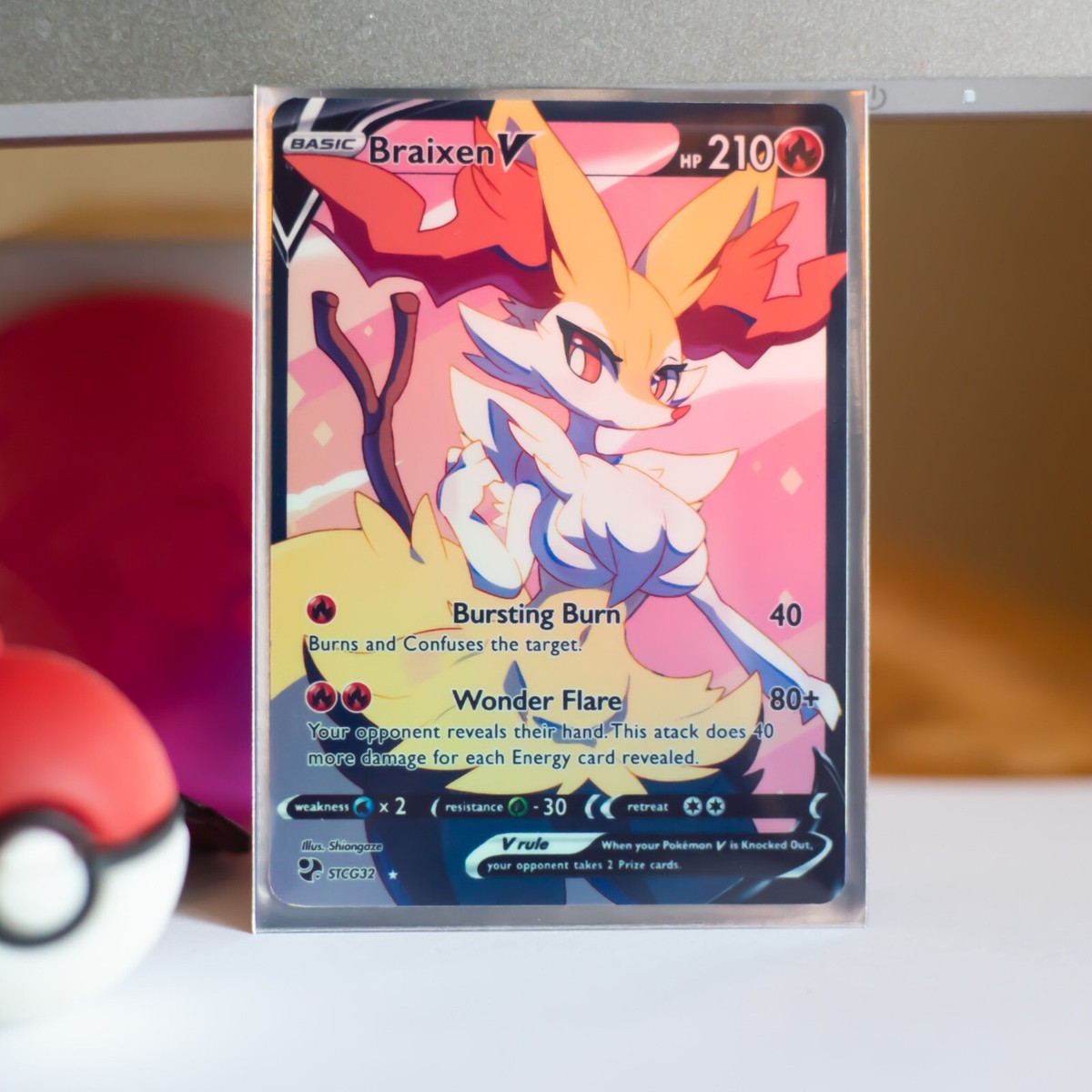 Braixen Full Art Goddess Story Pokemon Waifu Trading Card Holofoil