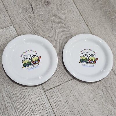 KEROKEROKEROPPI グラス＆デザートカップ 4点　ヴィンテージレトロ 1992 Vintage Set Of 2 Kerokerokeroppi Plate Dish Sanrio Ceramic