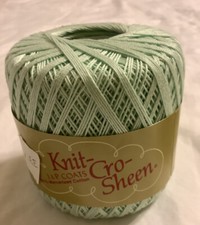 J P Coats Crochet Thread Cotton Knit Cro-Sheen 175 Yds Mint Green NOS Vintage