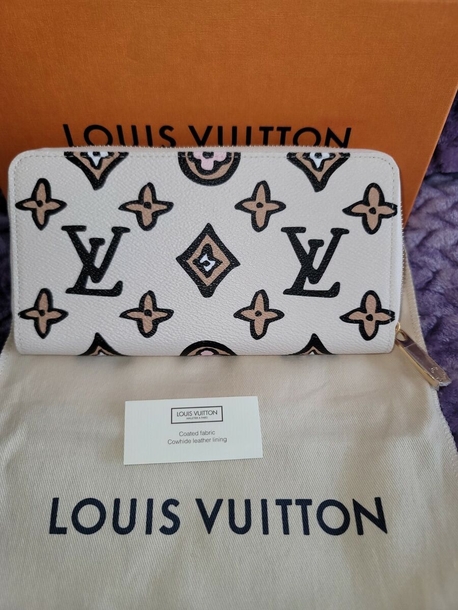 Louis VUITTON WILD AT HEART LARGE ZIPPY WALLET ARIZONA CREME JUNGLE MONOGRAM