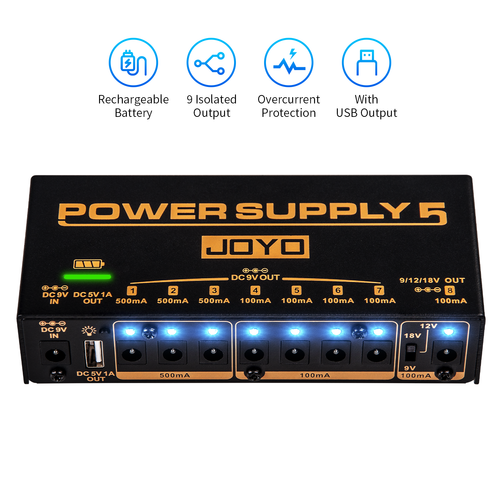 JOYO Rechargeable Battery Pedal Power Supply for Guitar Effect Pedals