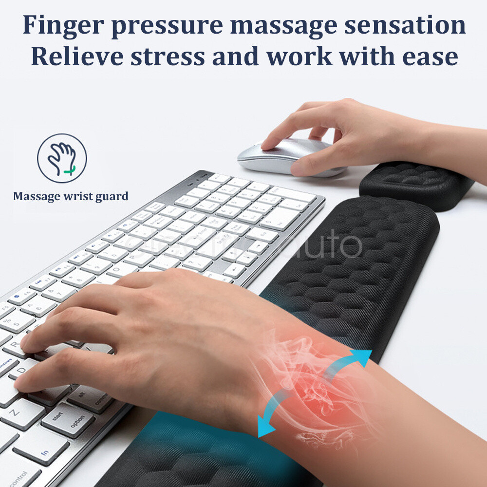 Gel Memory Foam Keyboard & Mouse Wrist Rest Pad Set for Comfortable Support-image