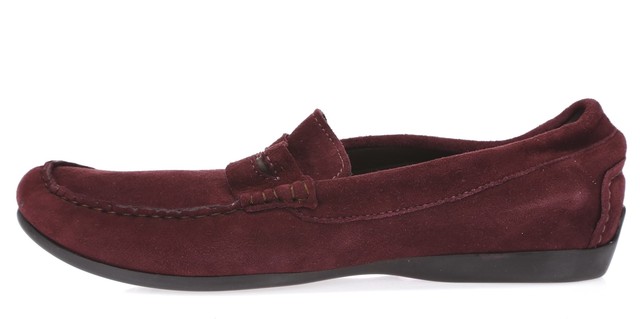 dark red loafers womens
