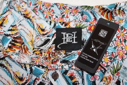 ED HARDY Tiger Floral Button Camp Shirt EHBAO1200-23 Mens 2XL Viscose Soft Comfy - Picture 2 of 8