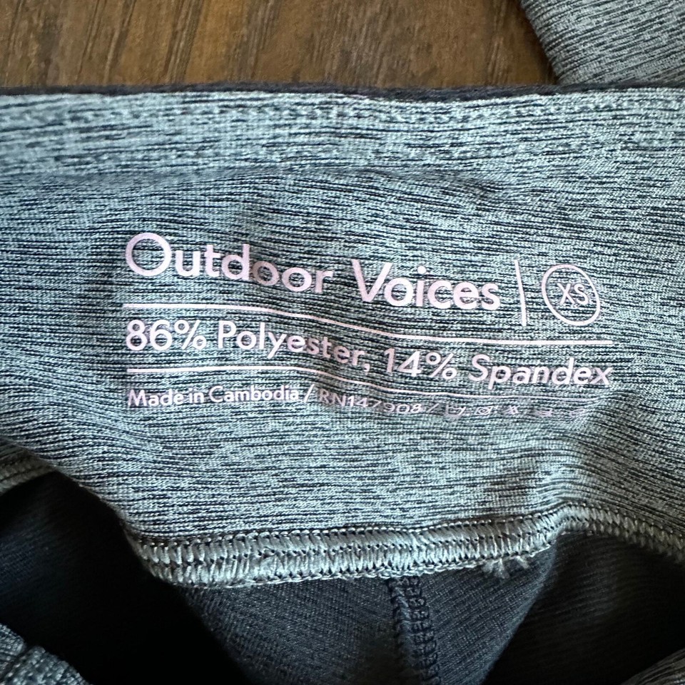 Outdoor Voices NWT 7/8 Springs Blue Gray Athletic Leggings Women's Size