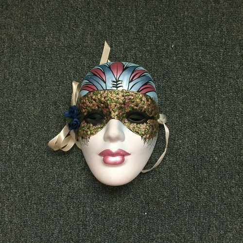 Mardi Gras 7" Ceramica Maschera Decorativa Multicolore