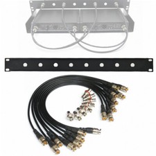 Kit montaggio rack audio 1U 19" con cavi e adattatori per BNC.GOLD Shure & Sennheiser