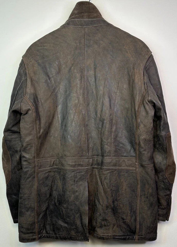 Gimos  Leather Jacket Mens SIZE M 40 Western Collared Button Up - Image 3 of 4