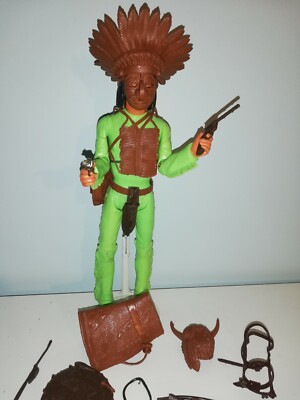 Figurine Marx Toys Johnny West – Green Canadian Geronimo – Vintage USA Plastique