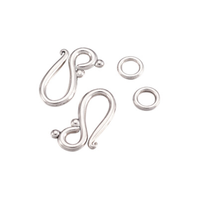 50Sets Tibetan Silver Hook and Eye Clasps Nickel Free Antique
