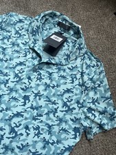 NEW G FORE Mens Small Short Mapped Icon SKULLS Monsoon Camo Jersey Polo Golf