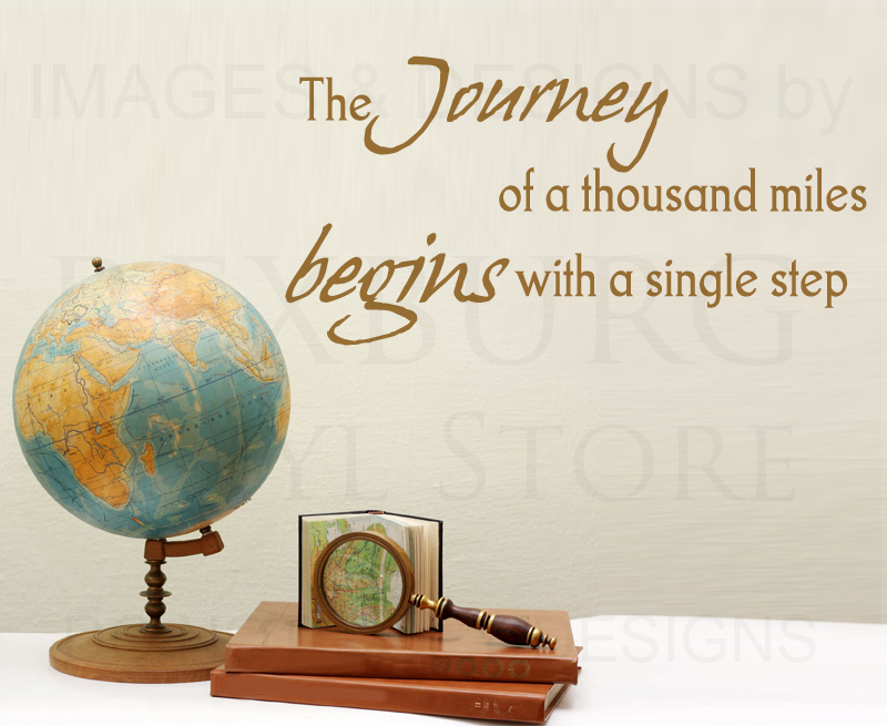 Vinyl Wall Decal Removable Art Sticker Inspirational Journey Begins Step J26