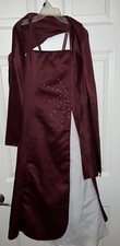Maroon formal, Flower Girl Dress 10, pageant, Wedding Satin with. shawl