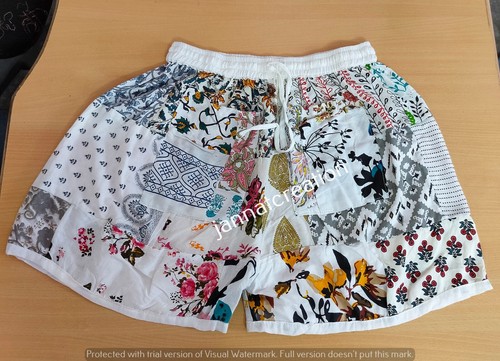 Boho Bohemian Hippie Patchwork Festival Shorts Elasticated Waist Shorts - Picture 2 of 4