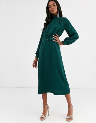 ladies green midi dress