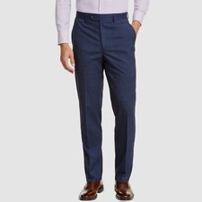 Nautica Men's Blue Plaid Modern-Fit Bi-Stretch Dress Pants Size 41W 30L