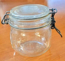 Bocal Le Parfait Super Canning Jar France .50 L Wide Mouth Wire Bail Vintage