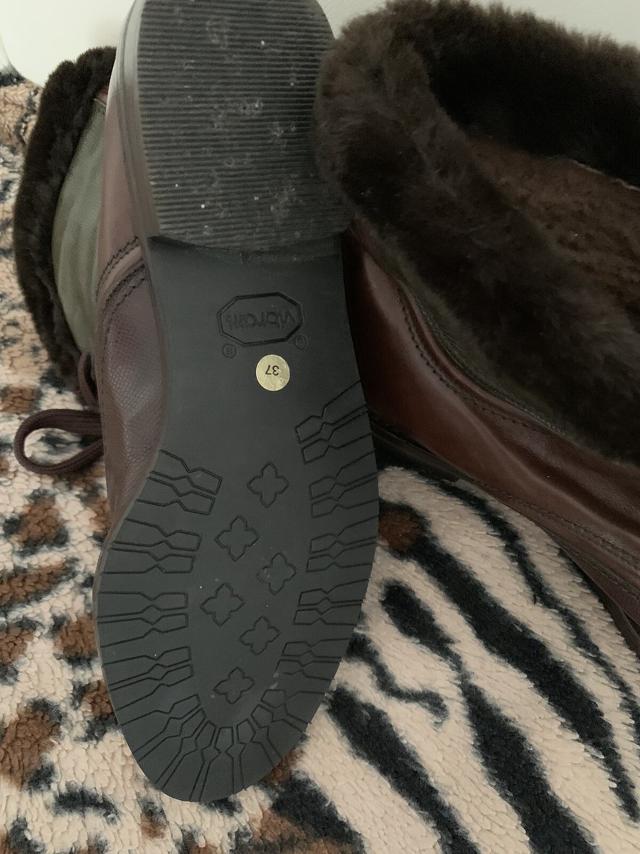 Chaussures Vibram Cuir Et Fourrure – Chelsea, Marron, Pointure 37
