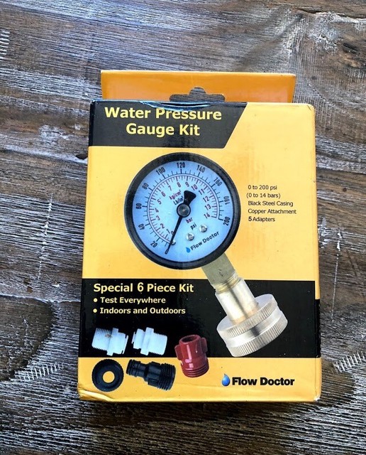 Flow Doctor Water Pressure Gauge Kit, All Purpose 6 Piece NEW IN BOX eBay