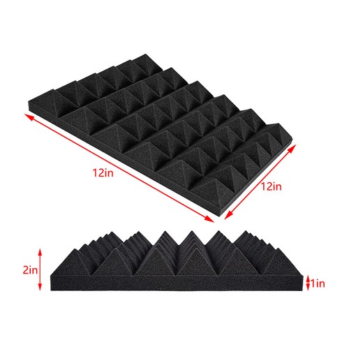 12~96 Pack 12x12x2" Acoustic Foam Panel Tiles Wall Record Studio Sound Proof USA - Picture 9 of 16