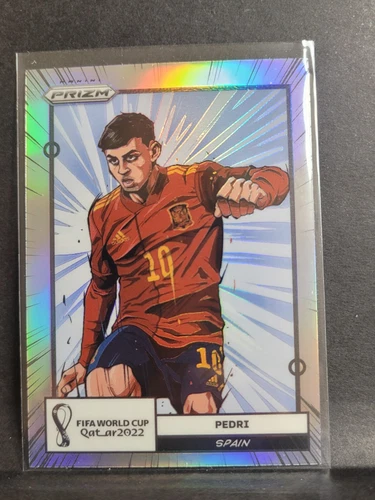 2022 Panini Prizm FIFA World Cup Pedri Manga Card Case Hit! Soft top left corner