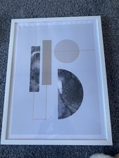 DESENIO  Geometric and Golden Lines White Framed Print / 30x40 cm