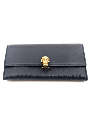 Authentic Alexander McQueen Skull Pebbled Leather Wallet | eBay