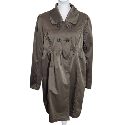Liz Lange Army Green Maternity Trench Coat Size Small Green Maternity Coat 
